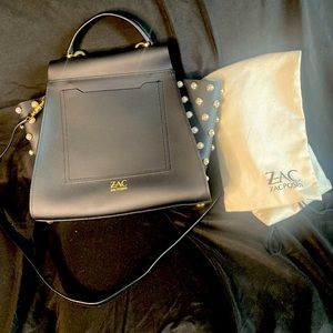 Zac Posen Eartha Top Handle Leather Large Satchel Crossbody